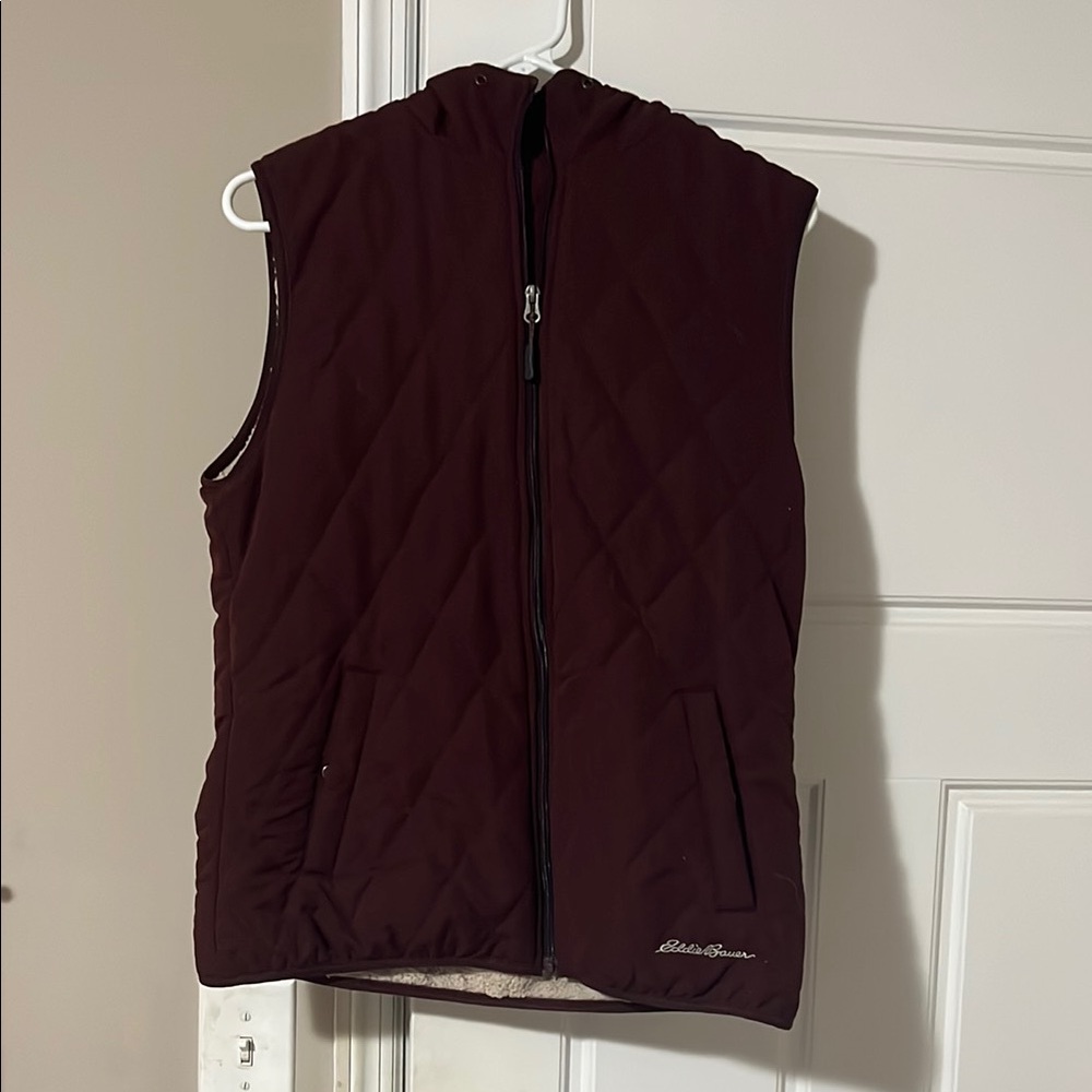 Eddie Bauer Maroon Quilted Vest